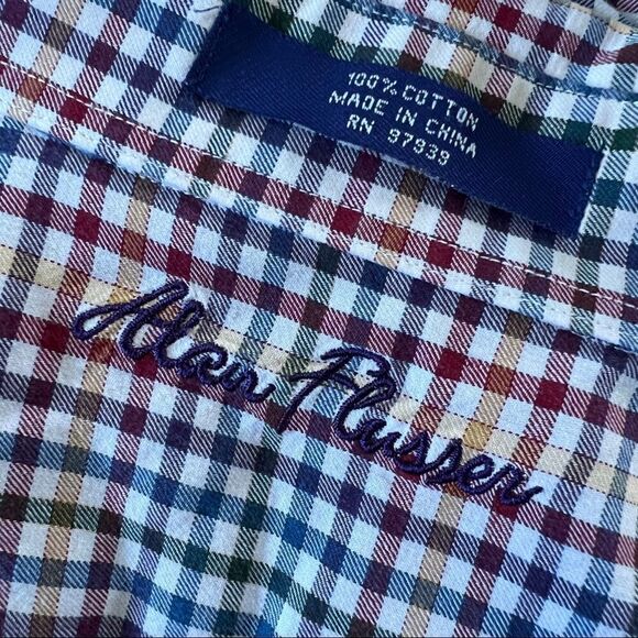 Alan Flusser mens plaid button down shirt - Picture 2 of 5